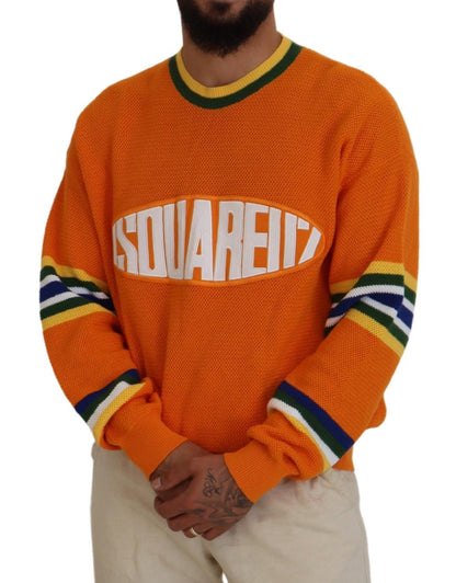 Dsquared² Orange bedruckter Langarm-Pullover für Herren