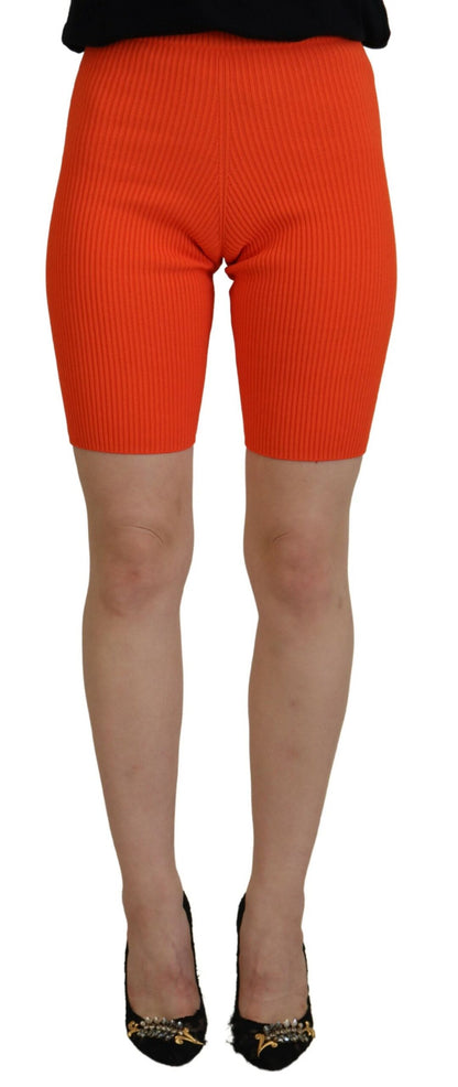 Dsquared² – Schmal geschnittene Bermudashorts aus Viskose mit mittlerer Taille in Orange