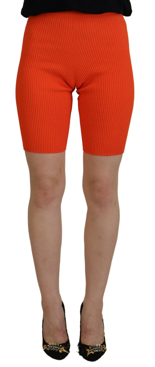 Dsquared² – Schmal geschnittene Bermudashorts aus Viskose mit mittlerer Taille in Orange