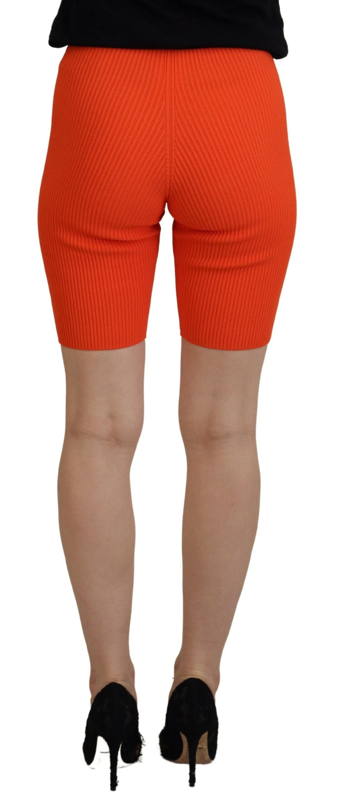 Dsquared² – Schmal geschnittene Bermudashorts aus Viskose mit mittlerer Taille in Orange