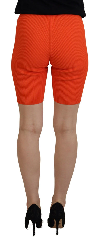 Dsquared² – Schmal geschnittene Bermudashorts aus Viskose mit mittlerer Taille in Orange