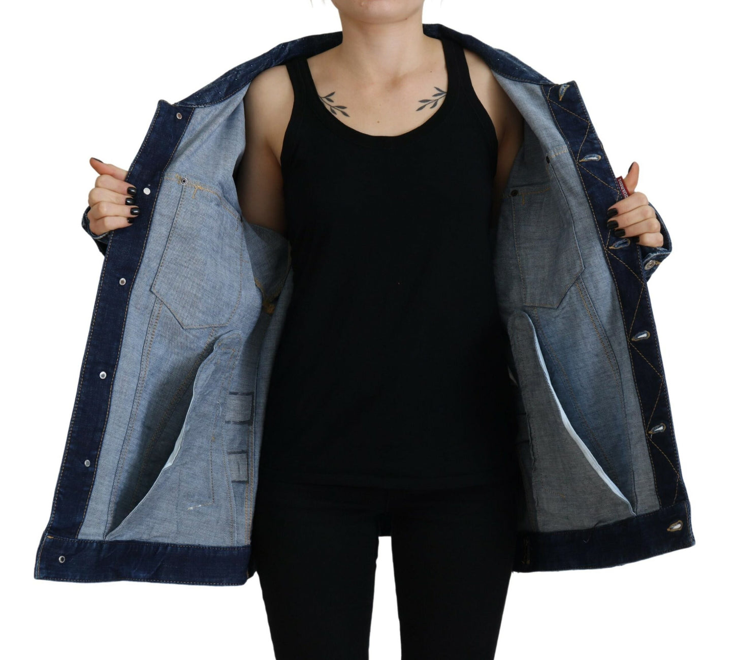 Dsquared² – Blaue Jeansjacke mit Distressed-Kragen