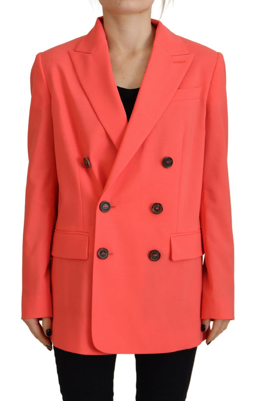Dsquared² Rosa Zweireihiger Mantel Blazer Jacke