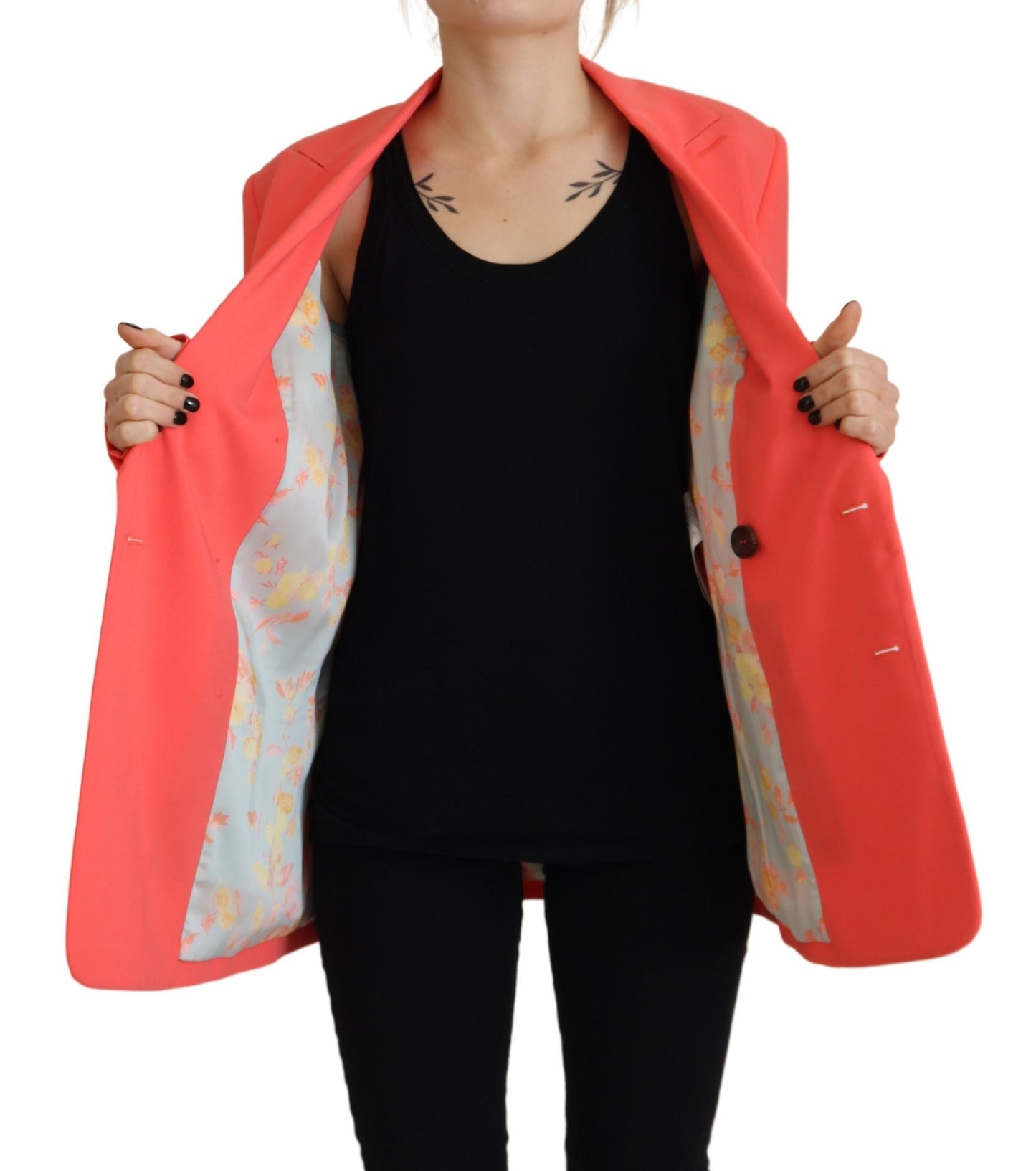 Dsquared² Rosa Zweireihiger Mantel Blazer Jacke