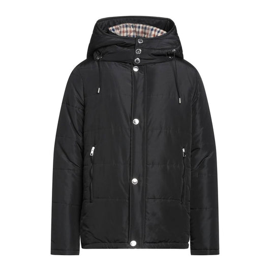 Aquascutum Schwarze Polyamid-Herrenjacke