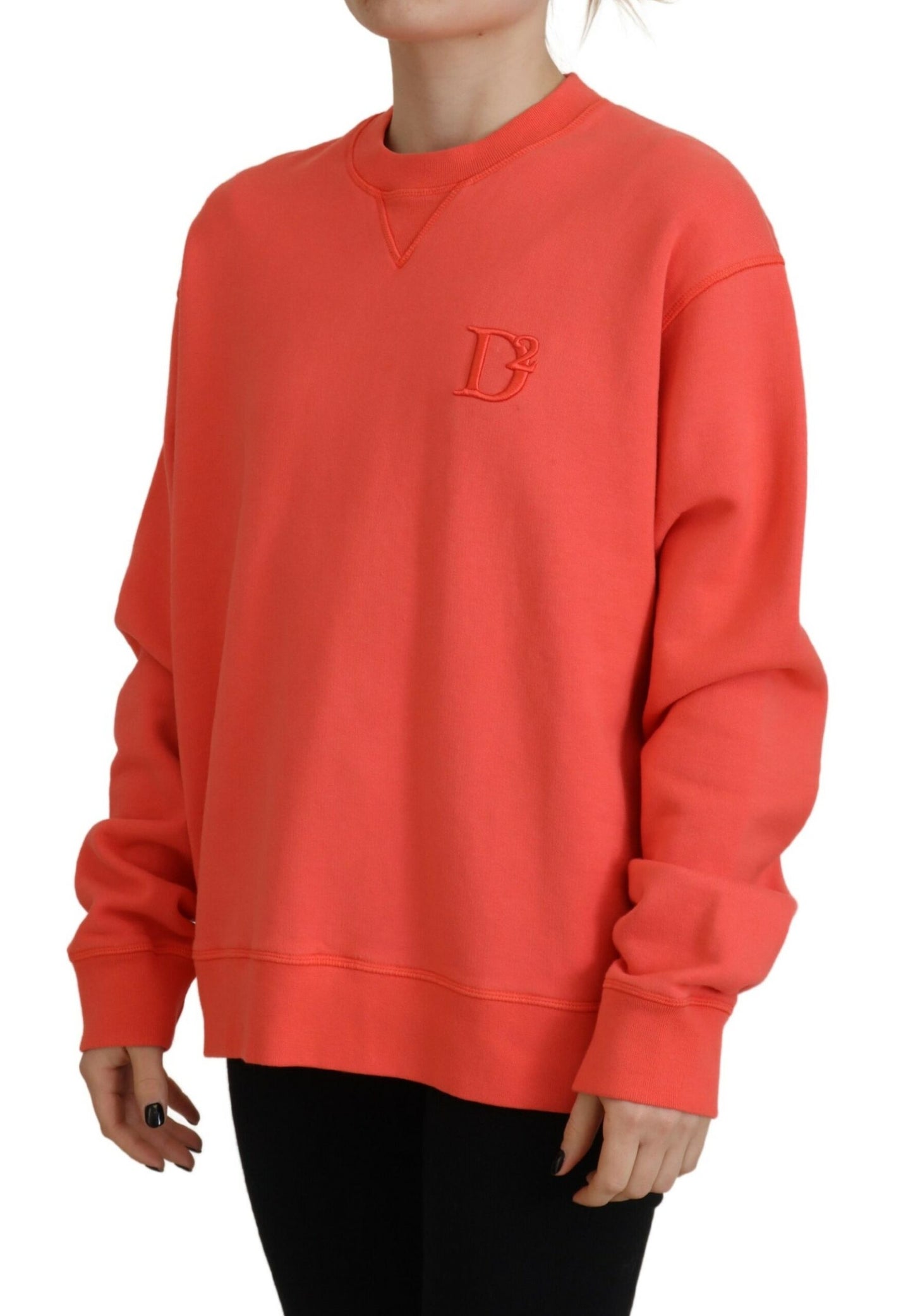Dsquared² Pink Logo Stickerei Damen Langarmpullover