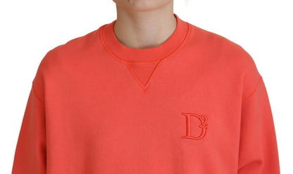 Dsquared² Pink Logo Stickerei Damen Langarmpullover