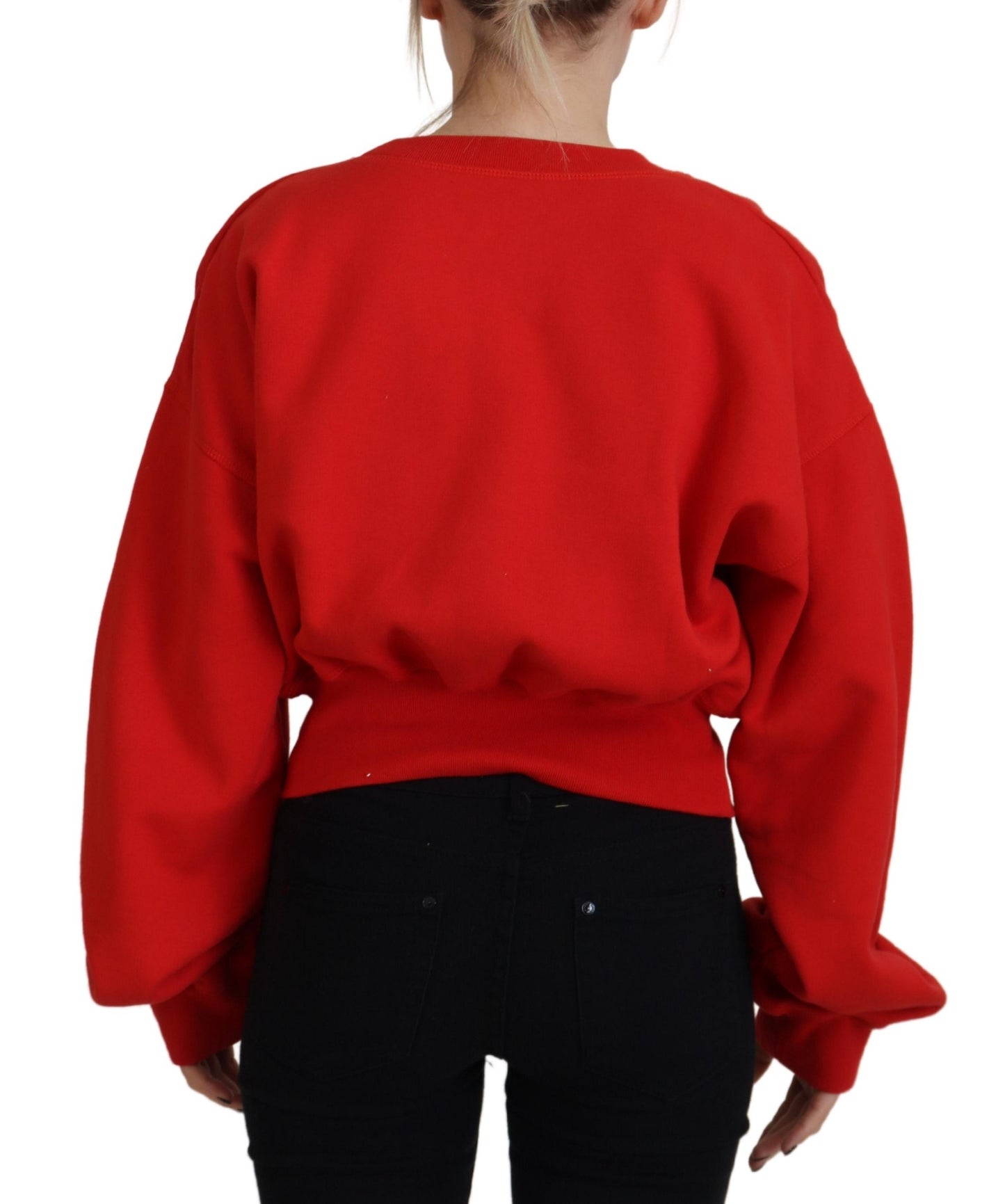 Dsquared² Damen Pullover mit Rundhalsausschnitt und langen Ärmeln in Rot mit Logo-Print