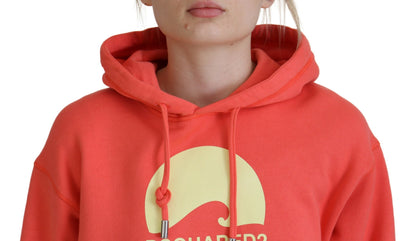 Dsquared² Rosa Logo Print Baumwolle Hoodie Sweatshirt Pullover