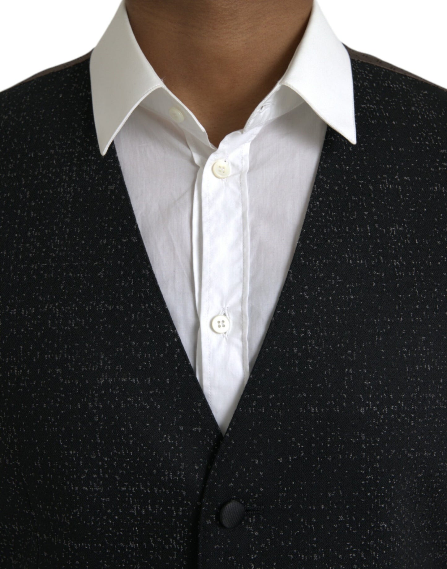 Dolce &amp; Gabbana Schwarz Braun Seidenweste Kleid Formale Weste