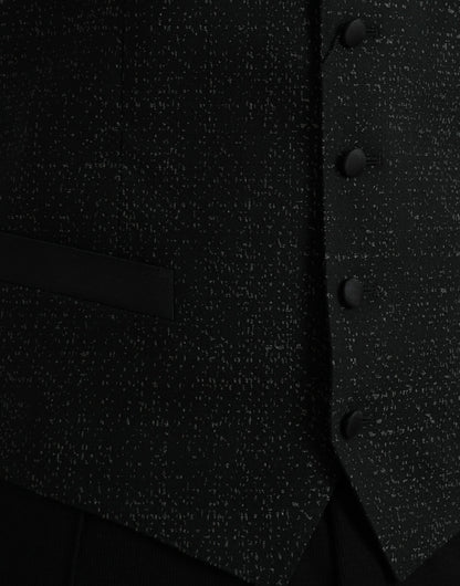 Dolce &amp; Gabbana Schwarz Braun Seidenweste Kleid Formale Weste