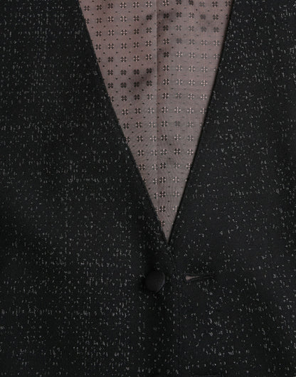 Dolce &amp; Gabbana Schwarz Braun Seidenweste Kleid Formale Weste
