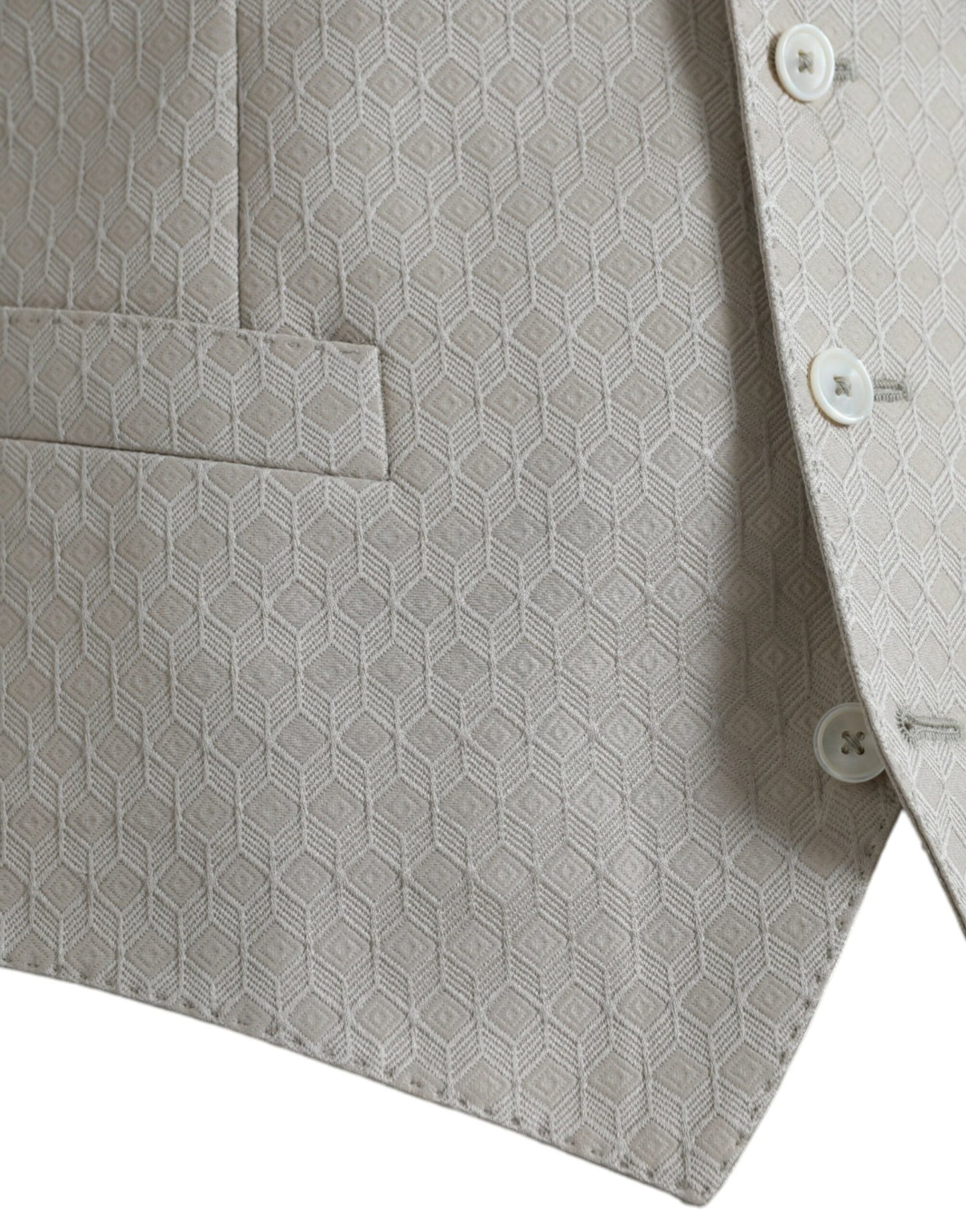 Dolce &amp; Gabbana – Weste aus cremefarbener Baumwolle, formelle Weste