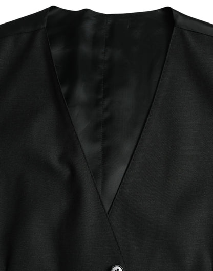 Dolce &amp; Gabbana Schwarze Wollweste, formelle Weste