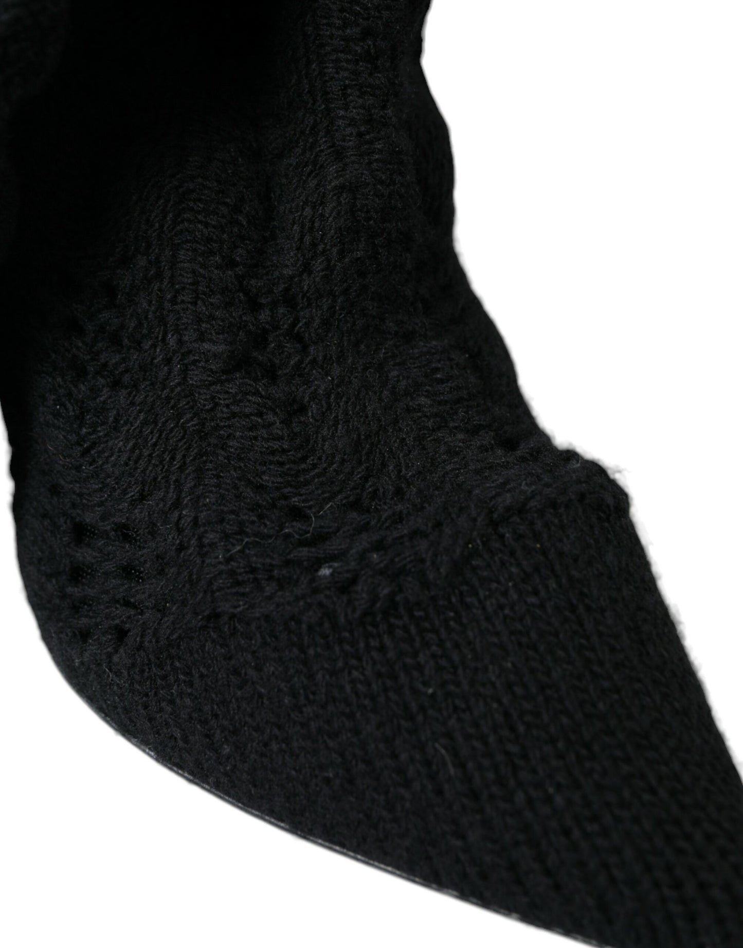 Dolce &amp; Gabbana Schwarze Stiletto-Absätze, wadenlange Stiefel