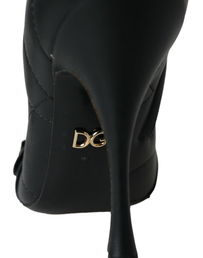 Dolce &amp; Gabbana – Devotion – Gesteppte Stiefel mit Schnalle in Schwarz