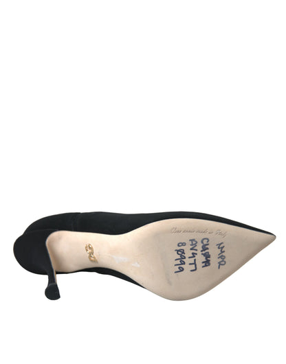 حذاء دولتشي آند غابانا أسود بكعب ستيليتو متوسط ​​الارتفاع