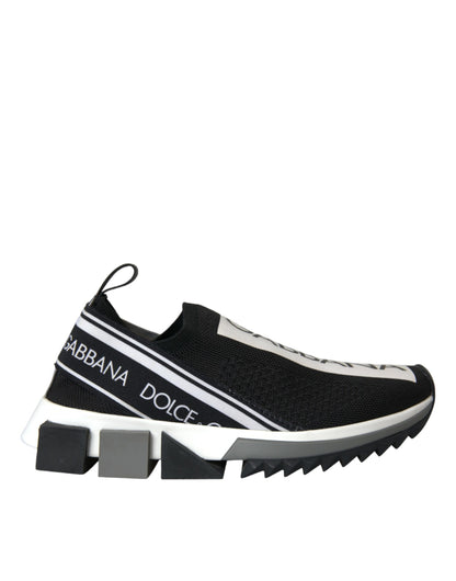 Dolce &amp; Gabbana Schwarz Weiß Slip On Sorrento Sneakers Schuhe