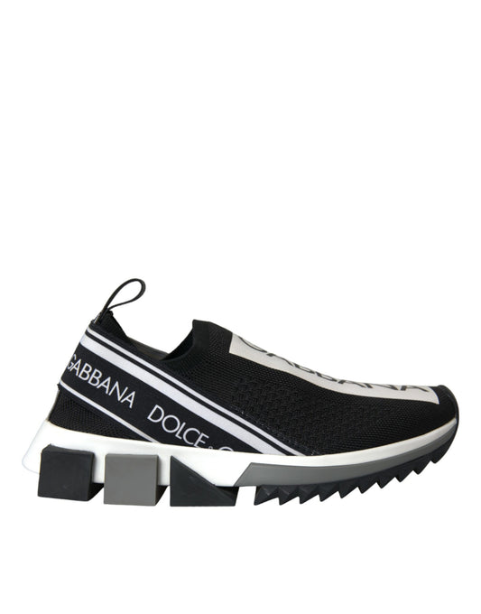 Dolce &amp; Gabbana Schwarz Weiß Slip On Sorrento Sneakers Schuhe