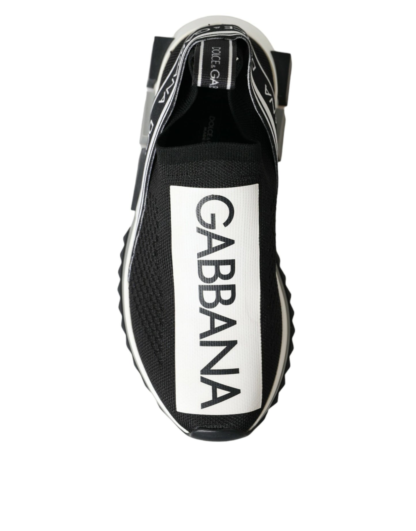 Dolce &amp; Gabbana Schwarz Weiß Slip On Sorrento Sneakers Schuhe