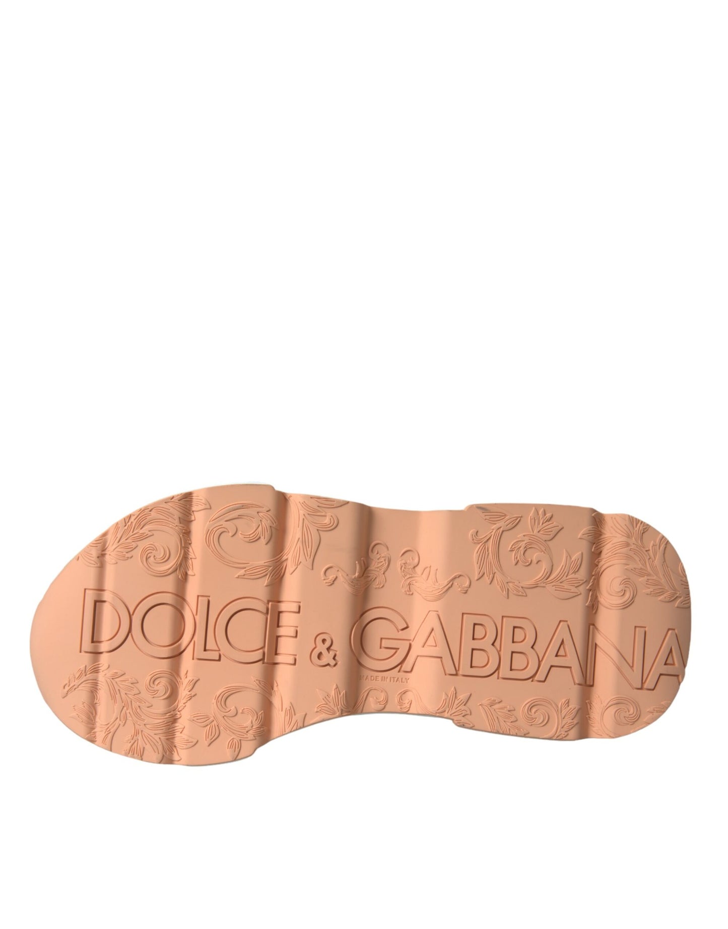 Dolce &amp; Gabbana – Daymaster – Sneaker aus Leder in Weiß und Pfirsich