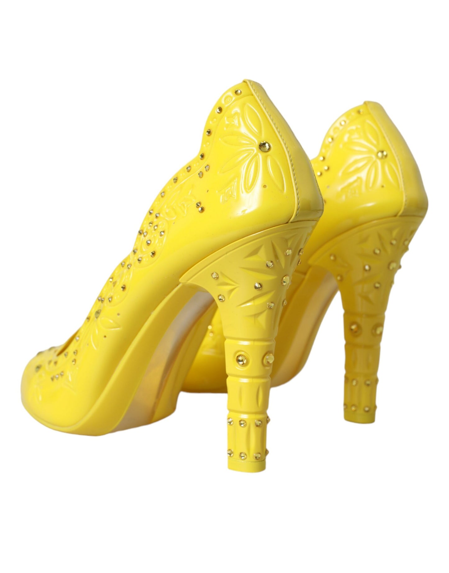 Dolce &amp; Gabbana Gelbe Kristall CINDERELLA Heels Pumps Schuhe