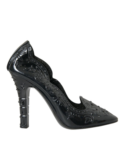 Dolce &amp; Gabbana Schwarze Kristall CINDERELLA Heels Pumps Schuhe