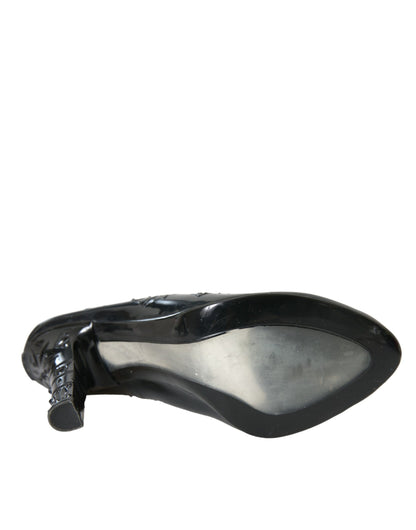 Dolce &amp; Gabbana Schwarze Kristall CINDERELLA Heels Pumps Schuhe