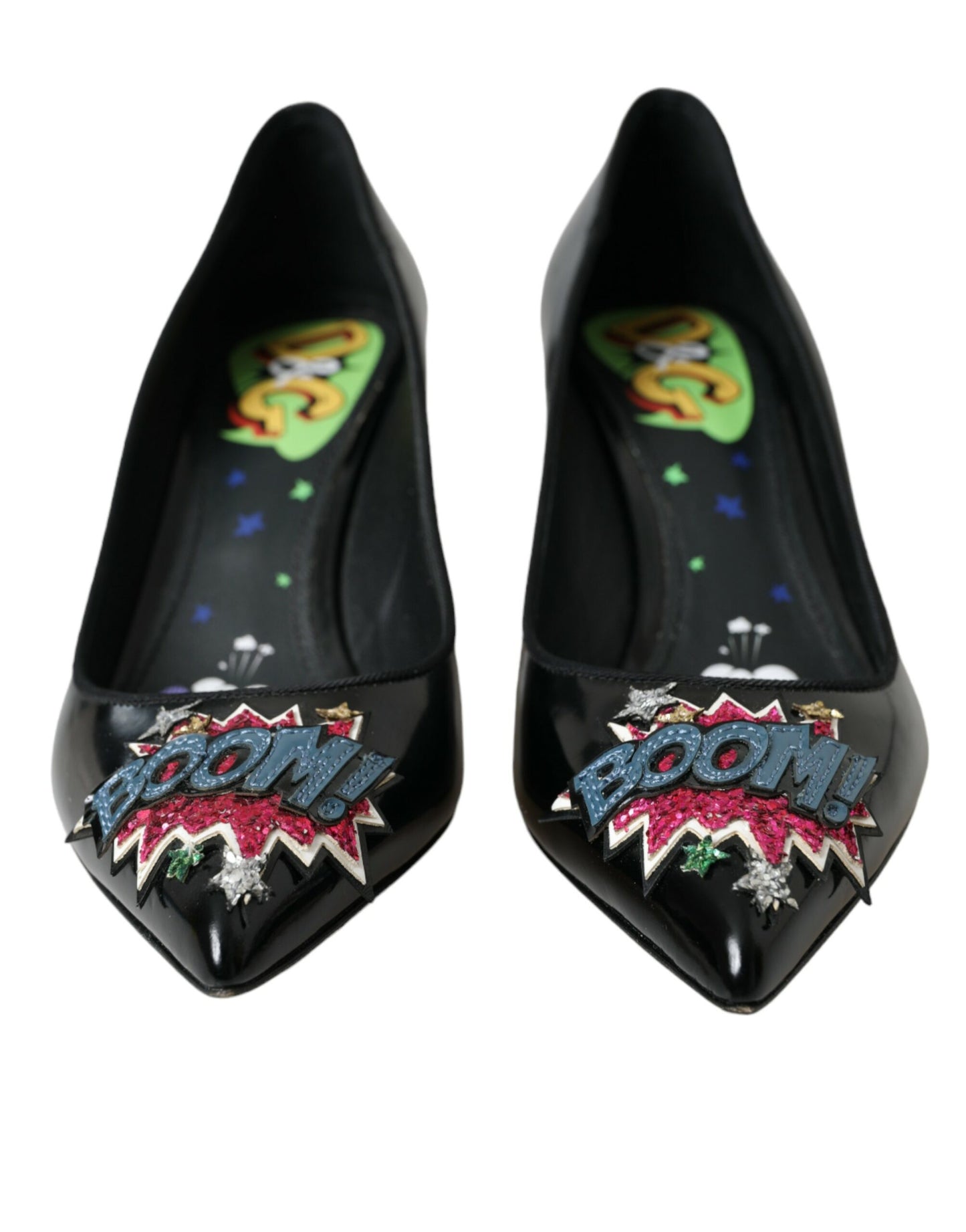 Dolce &amp; Gabbana – Pumps mit BOOM-Patch aus schwarzem Leder