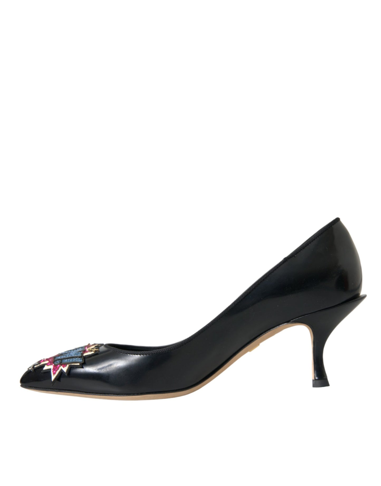 Dolce &amp; Gabbana – Pumps mit BOOM-Patch aus schwarzem Leder