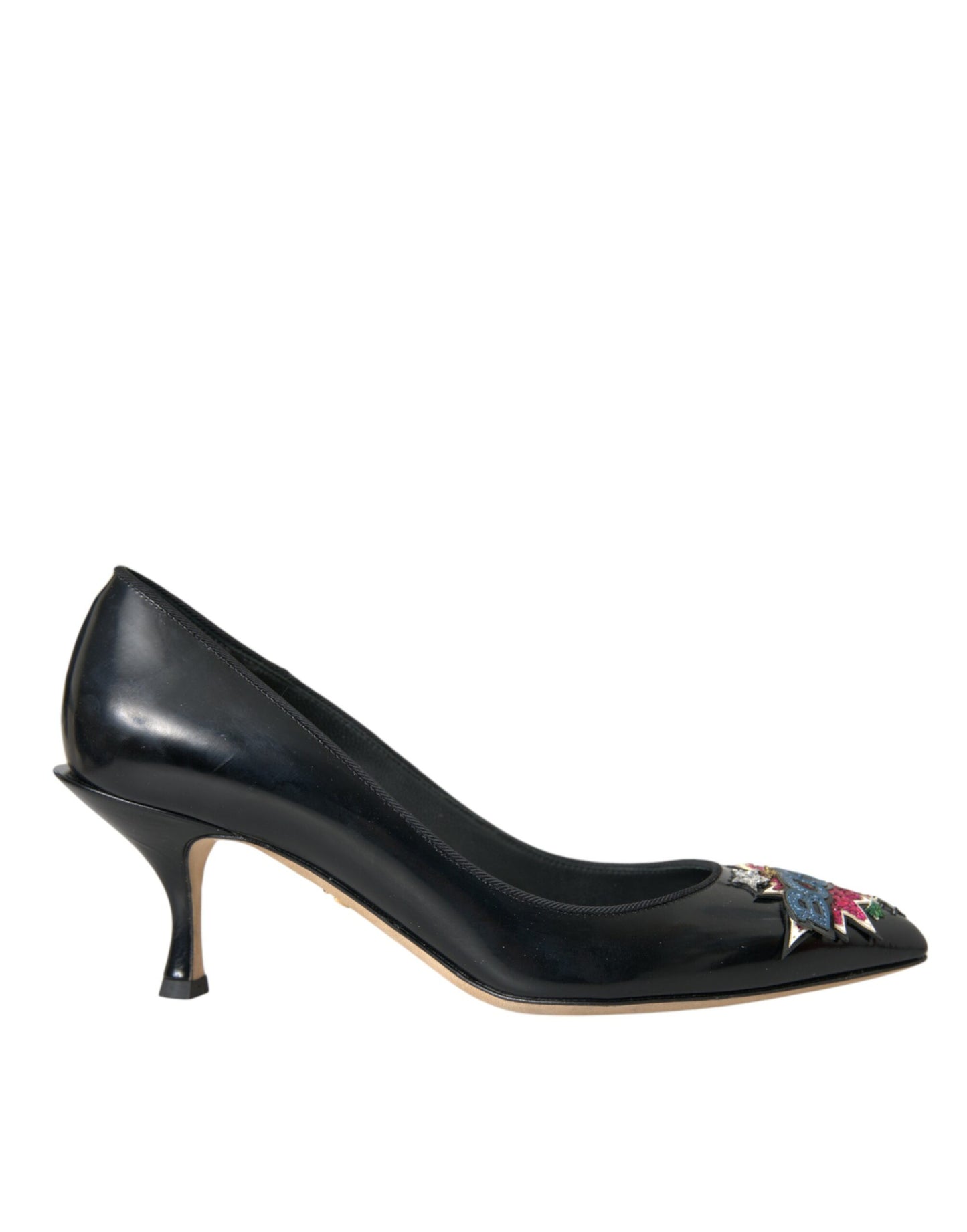 Dolce &amp; Gabbana – Pumps mit BOOM-Patch aus schwarzem Leder