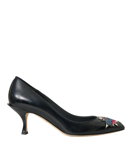 Dolce &amp; Gabbana – Pumps mit BOOM-Patch aus schwarzem Leder