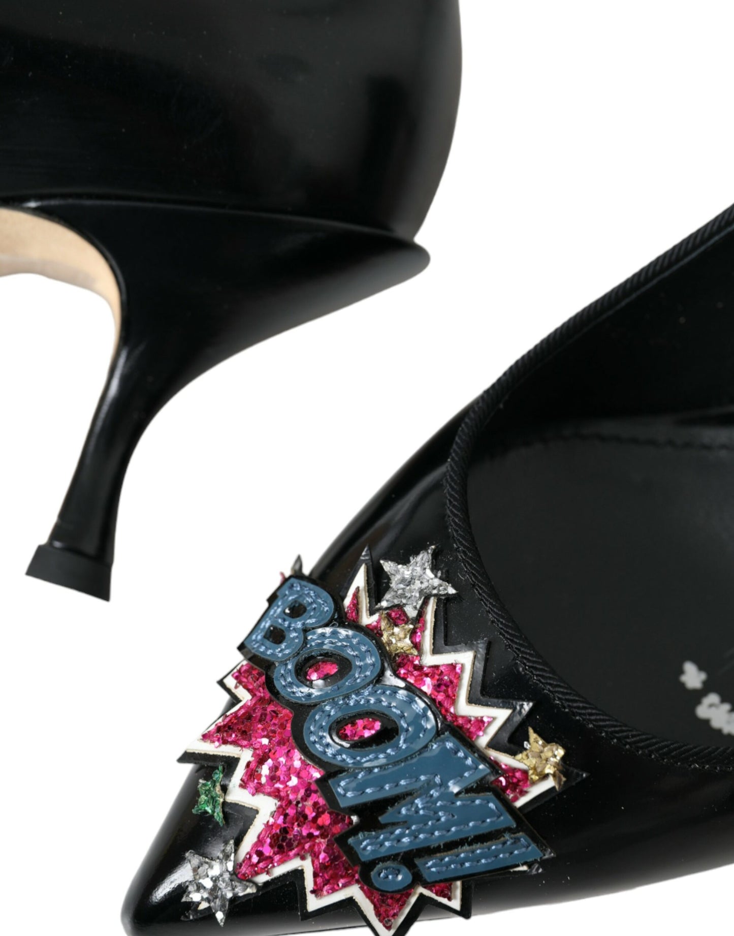 Dolce &amp; Gabbana – Pumps mit BOOM-Patch aus schwarzem Leder