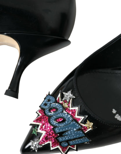 Dolce &amp; Gabbana – Pumps mit BOOM-Patch aus schwarzem Leder
