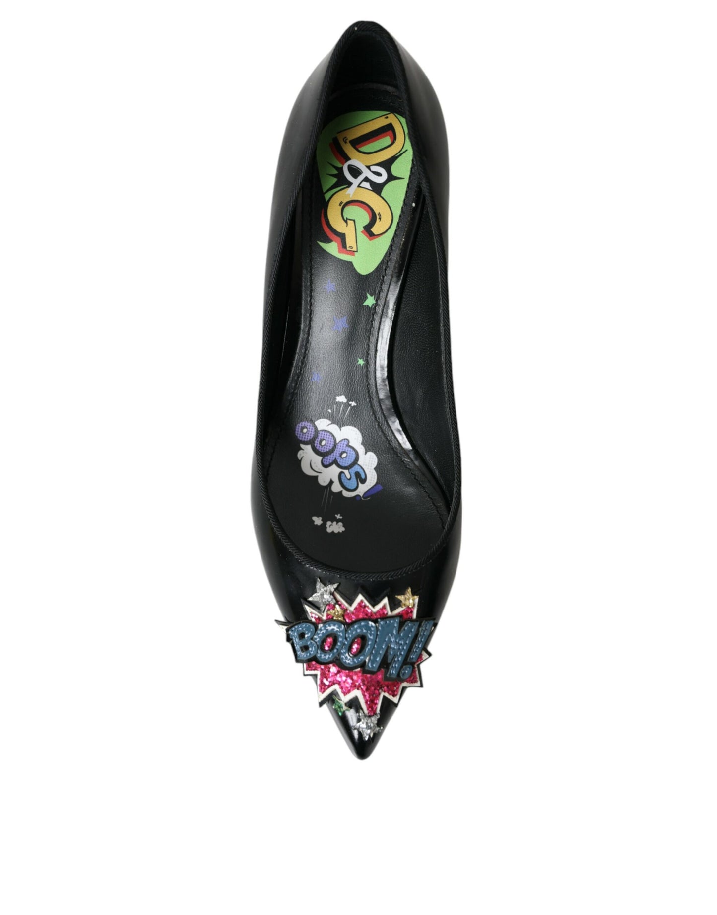 Dolce &amp; Gabbana – Pumps mit BOOM-Patch aus schwarzem Leder