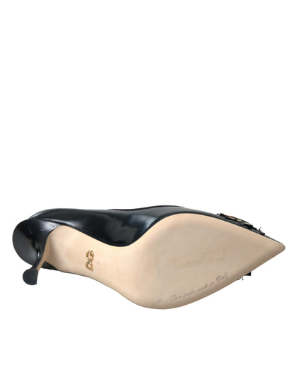 Dolce &amp; Gabbana – Schwarze Pumps aus Leder mit WOW-Patch