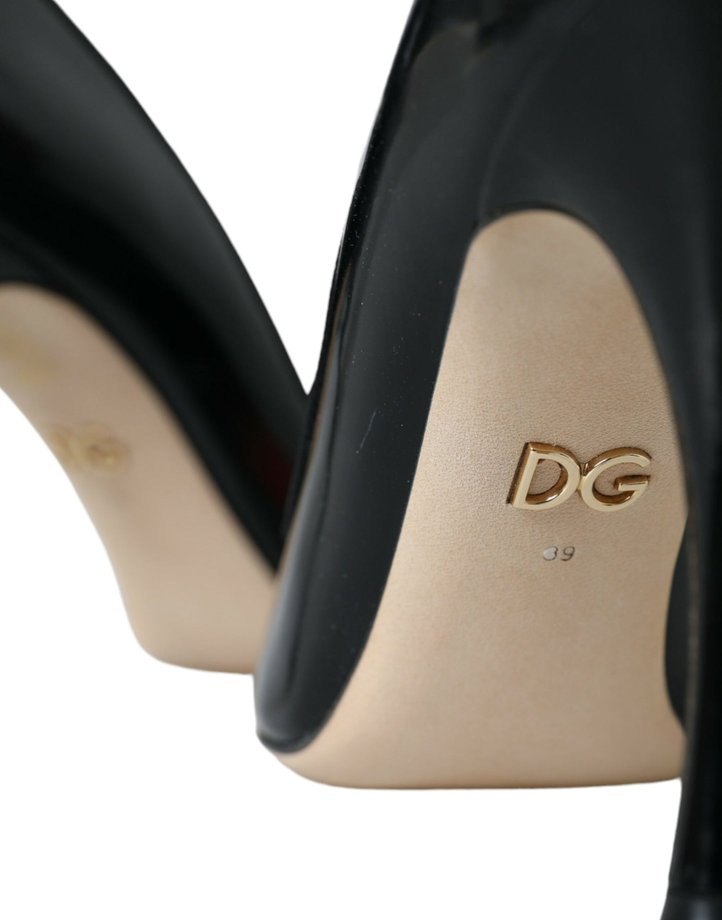Dolce &amp; Gabbana – Schwarze Pumps aus Leder mit WOW-Patch
