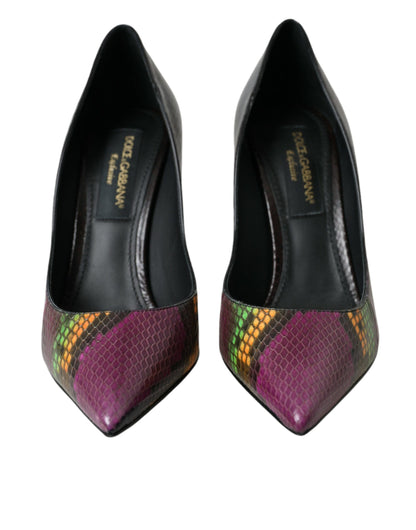 Dolce &amp; Gabbana Multicolor Exotic Leather Heels Pumps Schuhe