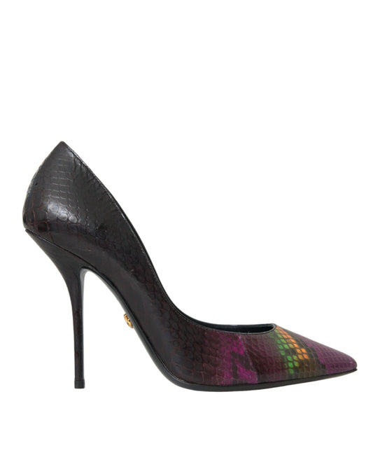 Dolce &amp; Gabbana Multicolor Exotic Leather Heels Pumps Schuhe