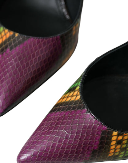 Dolce &amp; Gabbana Multicolor Exotic Leather Heels Pumps Schuhe