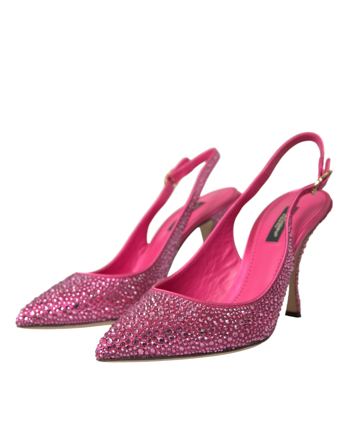 Dolce &amp; Gabbana Pink Slingbacks Kristall Pumps Schuhe
