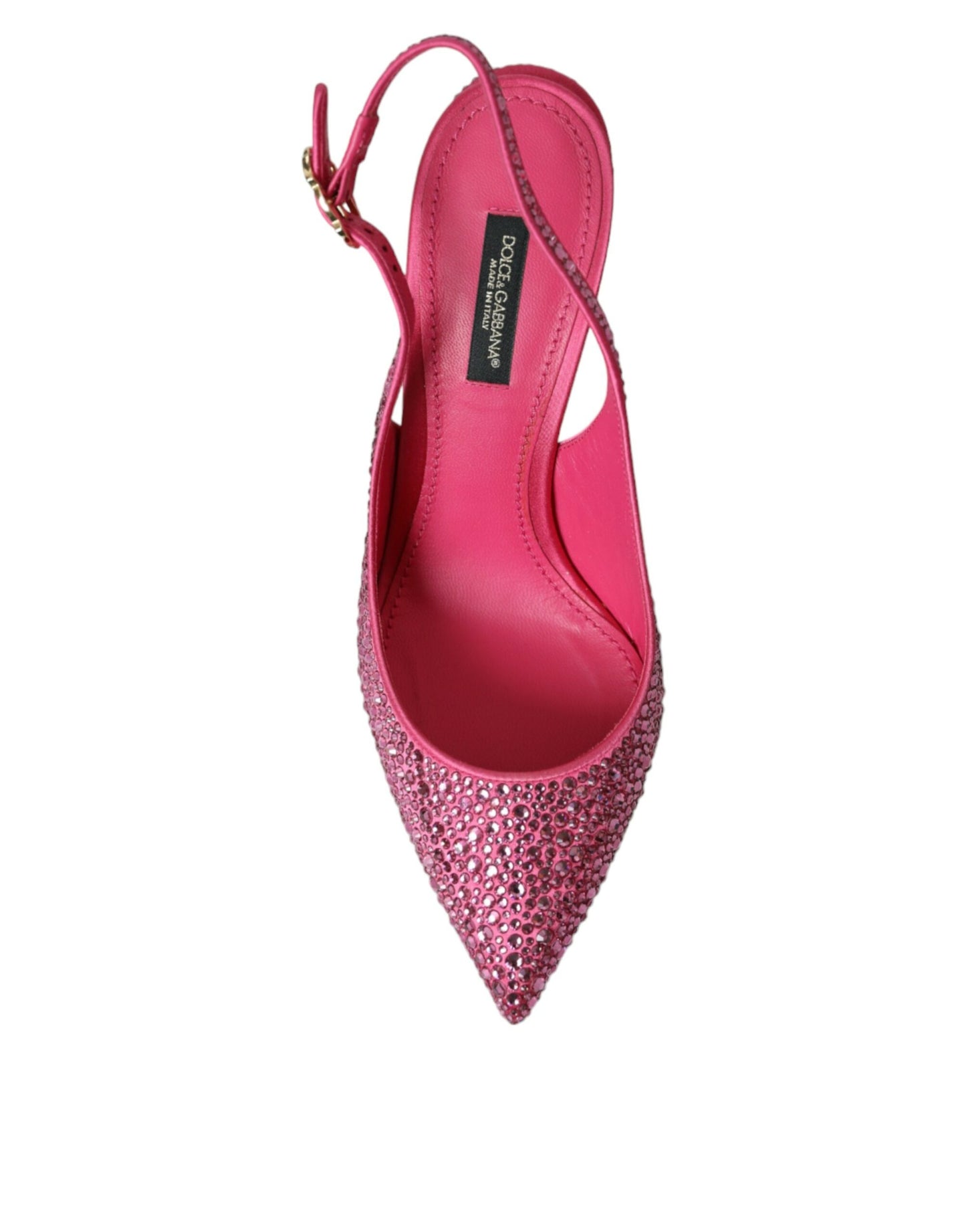 Dolce &amp; Gabbana Pink Slingbacks Kristall Pumps Schuhe