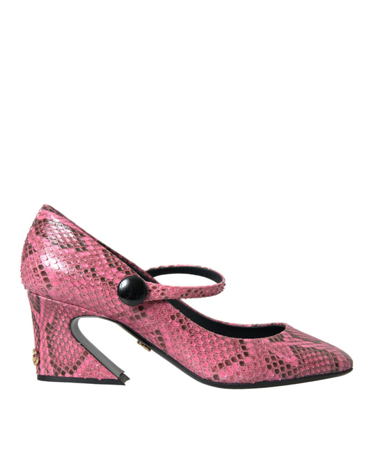 Dolce &amp; Gabbana Mary Jane Heels aus rosa Pythonleder
