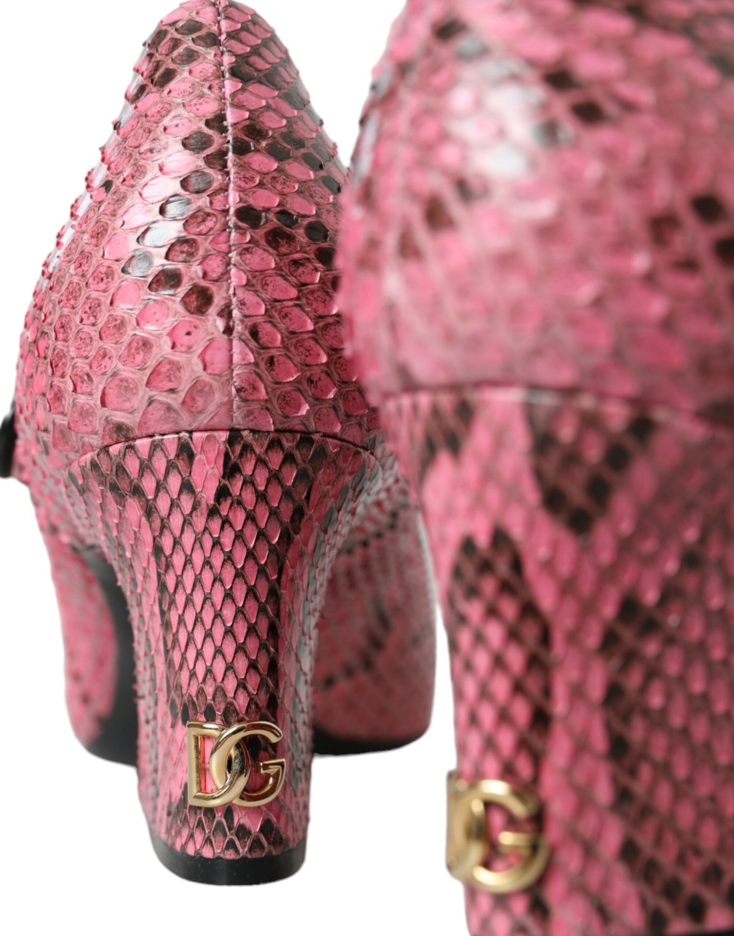 Dolce &amp; Gabbana Mary Jane Heels aus rosa Pythonleder