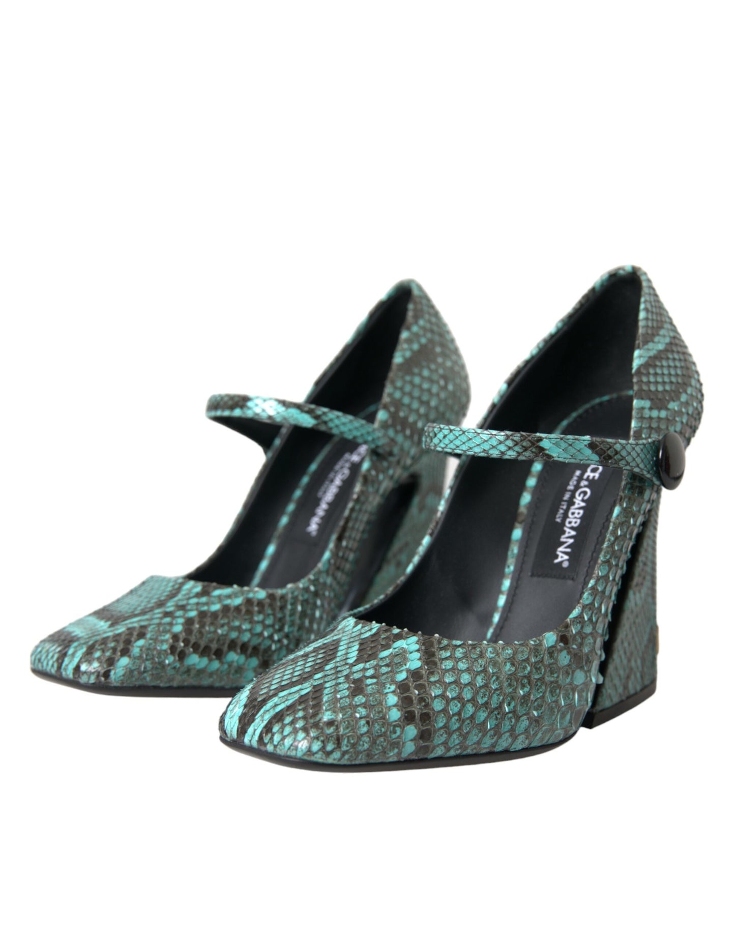 Dolce &amp; Gabbana – Mary-Jane-Pumps aus Pythonleder in Aquamarin