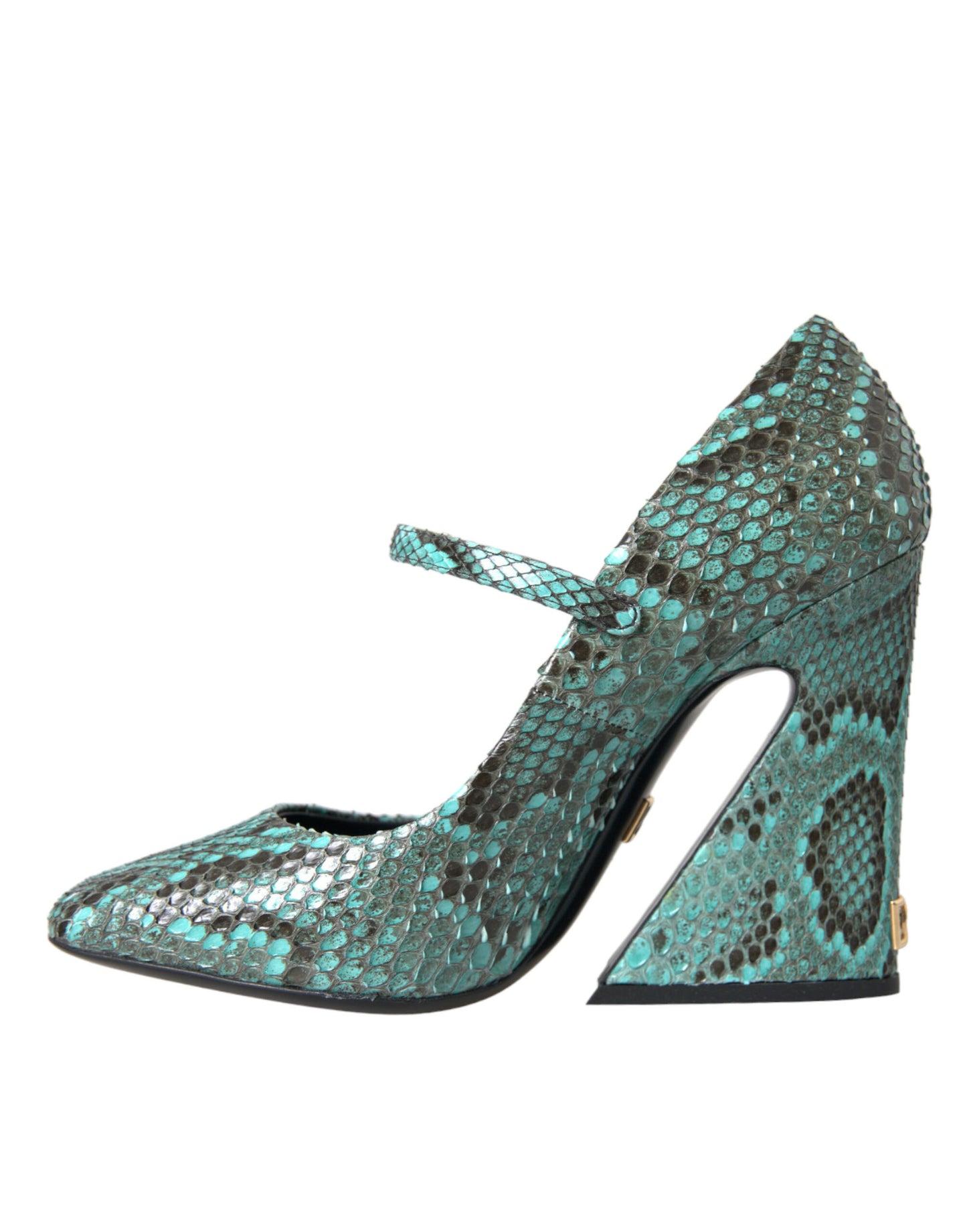 Dolce &amp; Gabbana – Mary-Jane-Pumps aus Pythonleder in Aquamarin