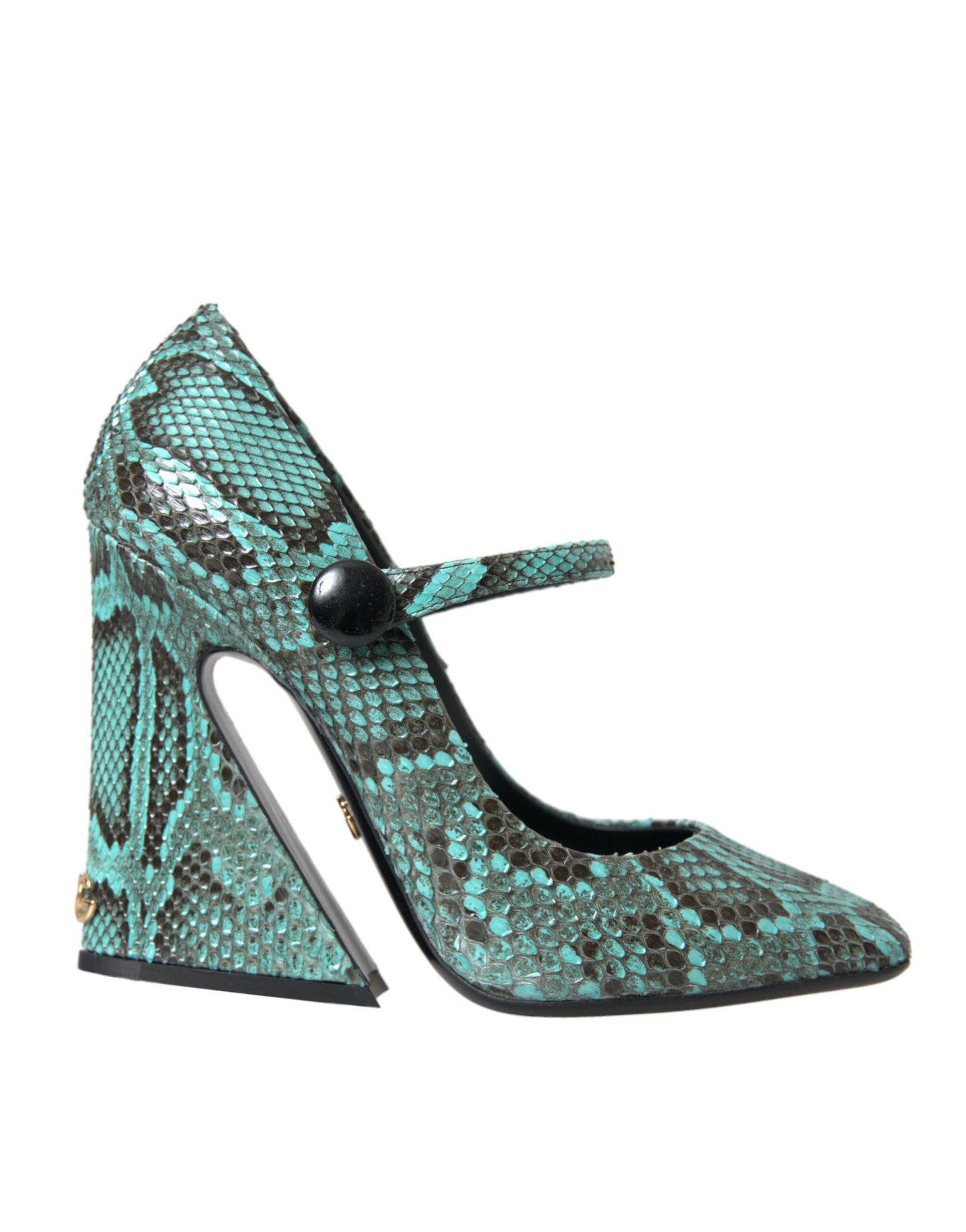 Dolce &amp; Gabbana – Mary-Jane-Pumps aus Pythonleder in Aquamarin
