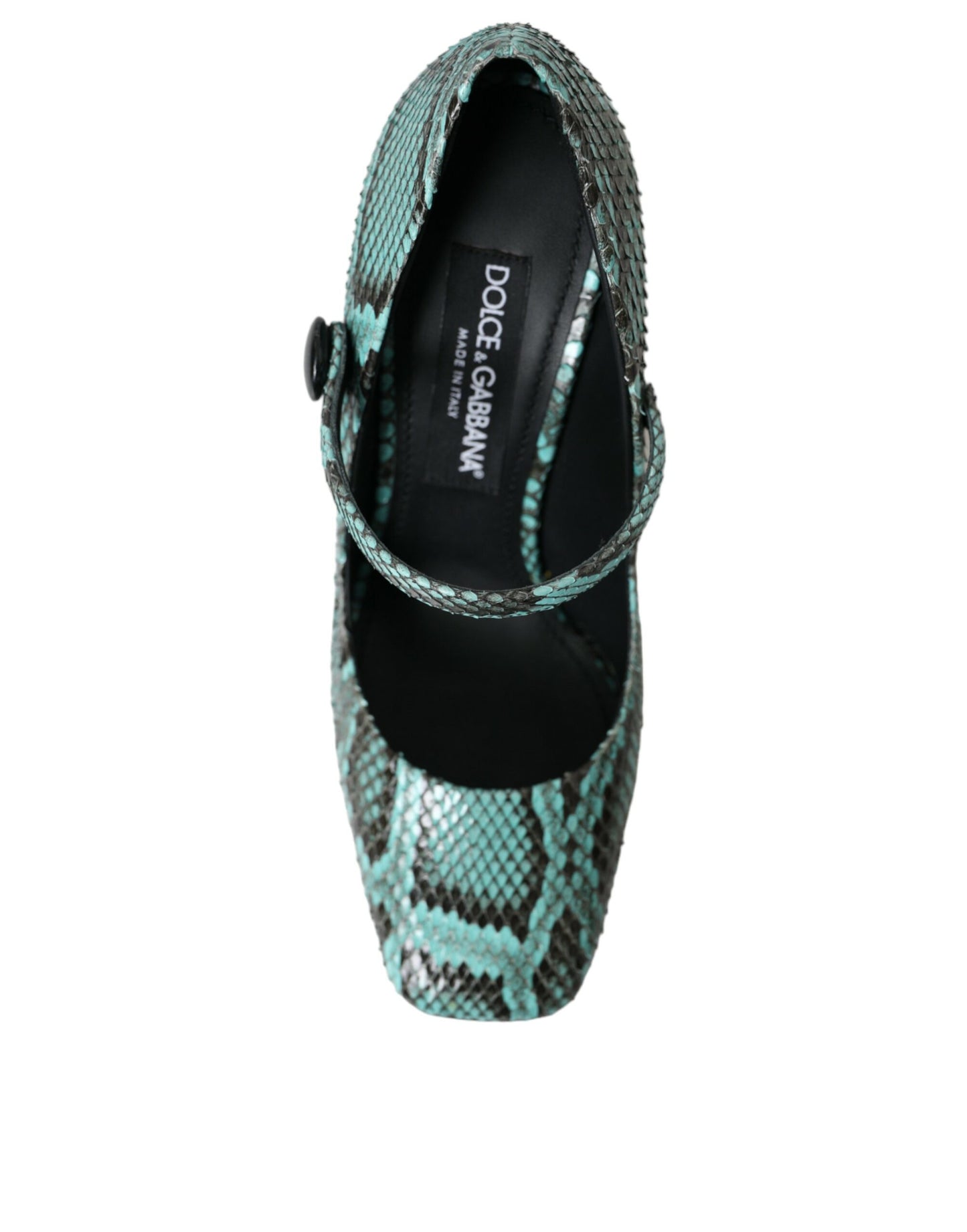 Dolce &amp; Gabbana – Mary-Jane-Pumps aus Pythonleder in Aquamarin