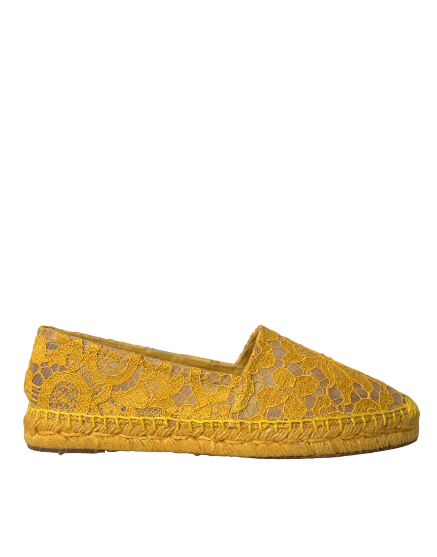 Dolce &amp; Gabbana Gelbe Taormina-Espadrille-Loafer mit Spitze