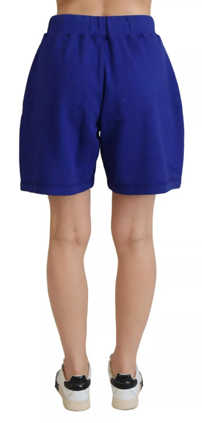 Dsquared² – Blaue Sweatshorts aus Baumwolle mit hohem Bund und Logo